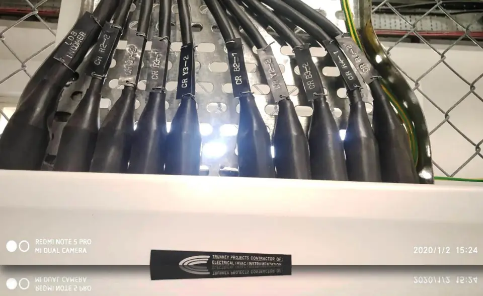 Cable gland termination with cable tagging - MEP project by Chamunda Electromech