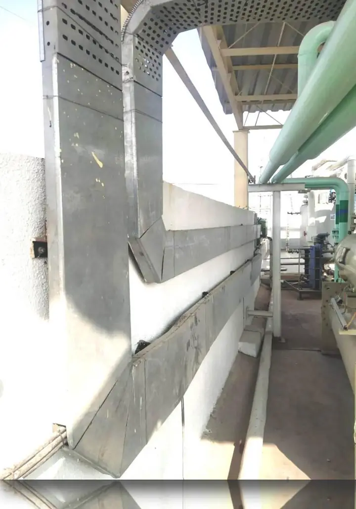 Cable tray wall run in utility area - MEP project by Chamunda Electromech