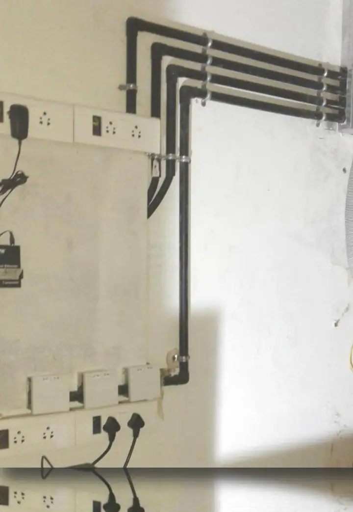 Conduiting with wiring to socket points - MEP project by Chamunda Electromech