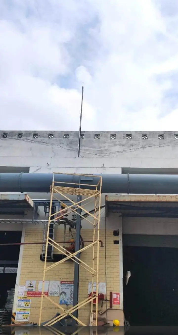 Rooftop lightning arrester - MEP project by Chamunda Electromech