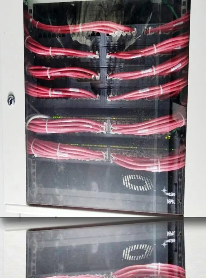 Cable dressing (LV work) in rack - MEP project by Chamunda Electromech