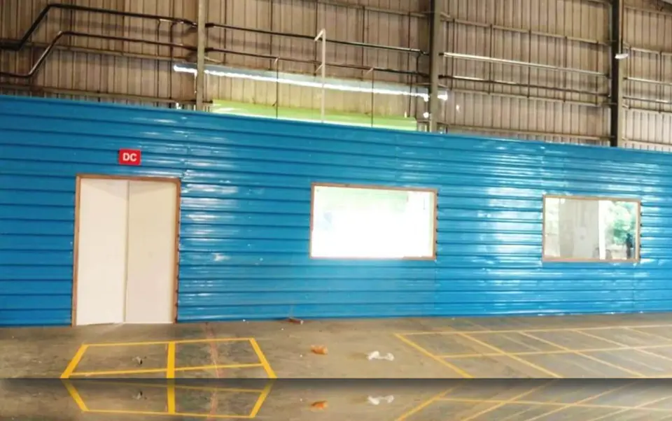 MS partition with double door & windows - MEP project by Chamunda Electromech