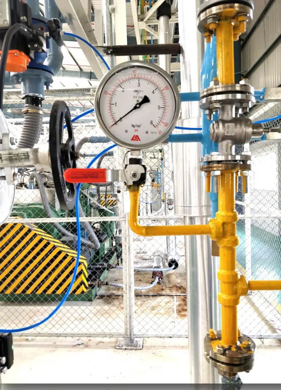Pressure gauge on pipeline - MEP project by Chamunda Electromech